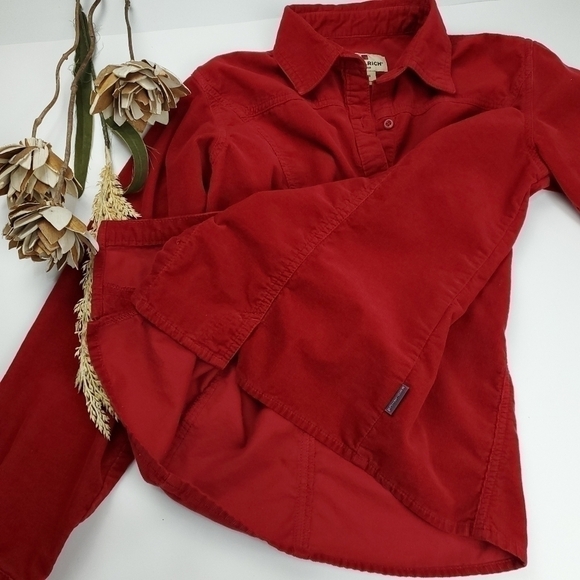 Woolrich Red Corduroy Collared Button Down Shirt S - Picture 6 of 11
